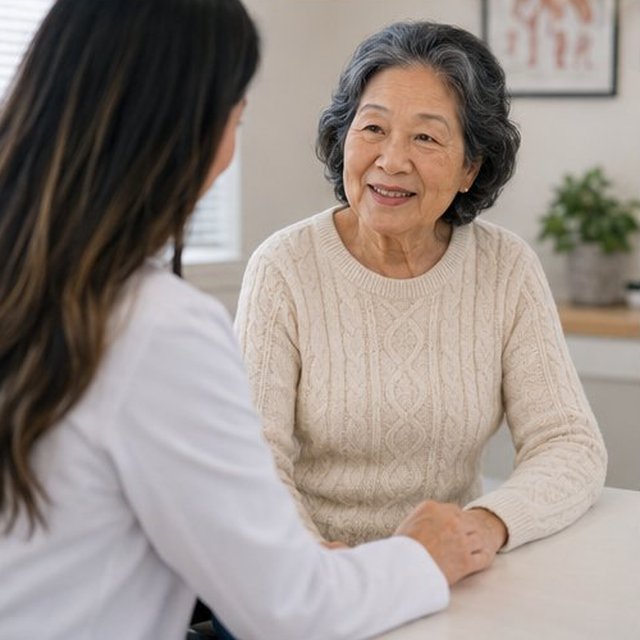 A doctor caring for a senior patient